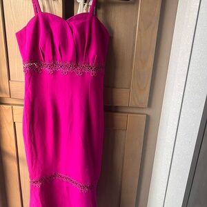 Foxiedox Pink Embellished Sheath Dress Sweetheart Neckline Size XS